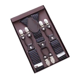 Mens Fashion Suspenders Adjustable Elastic Trouser Braces 3.5cm Wide Y-Back 6 Metal Clips Trouser Strap Belt Husband Father Gift