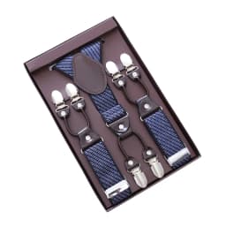Mens Fashion Suspenders Adjustable Elastic Trouser Braces 3.5cm Wide Y-Back 6 Metal Clips Trouser Strap Belt Husband Father Gift