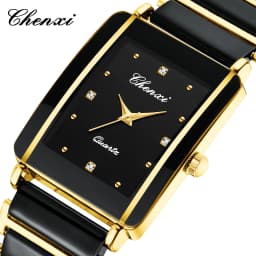 CHENXI 104A Waterproof Top Brand Luxury Couple Watches Watch for Women Men with Simulated-Ceramics Strap Relojes Para Damas