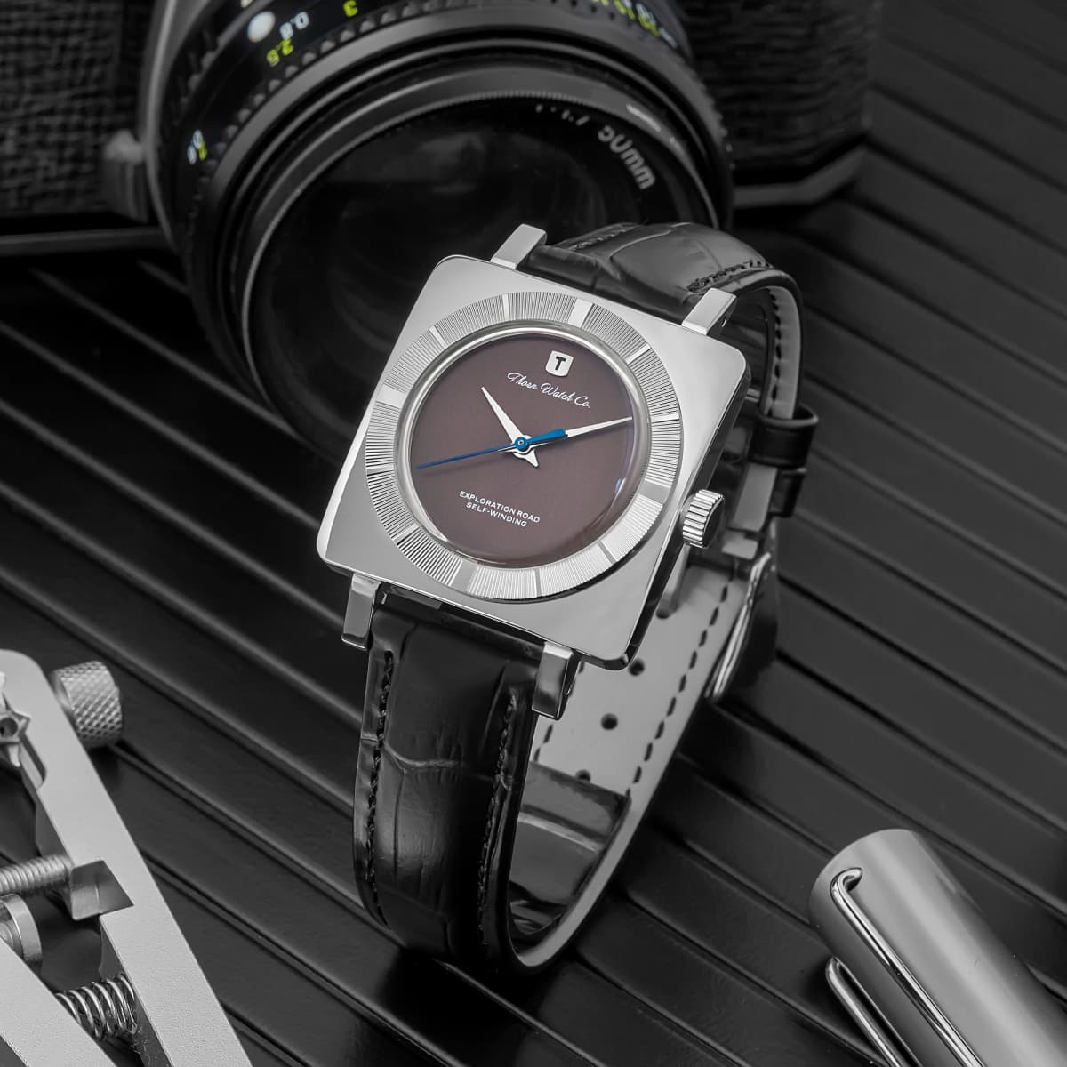 THORN T016 Automatic Mechanical Watch PT5000 Movement Sapphire Crystal 50M Waterproof Cow Leather Strap Men Women Wristwatch