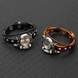 Men's Antique Punk Vintage Quartz Watch with Handmade Leather Bracelet Unisex Streetwear Fashion Accessory Gift