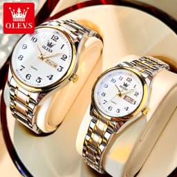 OLEVS Fashion Brand Couple Quartz Watches Waterproof Luminous Wristwatch for Lover Date Men‘s and Women's Wristwatch Simple