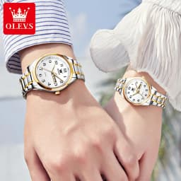 OLEVS Fashion Brand Couple Quartz Watches Waterproof Luminous Wristwatch for Lover Date Men‘s and Women's Wristwatch Simple