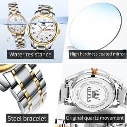 OLEVS Fashion Brand Couple Quartz Watches Waterproof Luminous Wristwatch for Lover Date Men‘s and Women's Wristwatch Simple