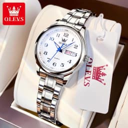 OLEVS Fashion Brand Couple Quartz Watches Waterproof Luminous Wristwatch for Lover Date Men‘s and Women's Wristwatch Simple