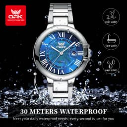 OPK 6039 Couple Watch Deep Waterproof Calendar Ladies Hand Clock