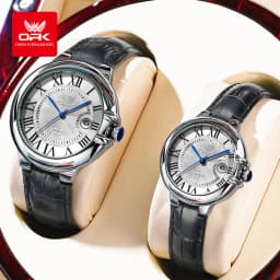 OPK 6039 Couple Watch Deep Waterproof Calendar Ladies Hand Clock