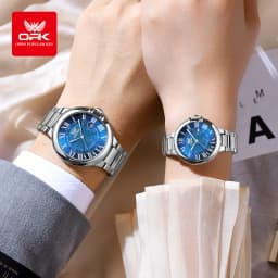 OPK 6039 Couple Watch Deep Waterproof Calendar Ladies Hand Clock