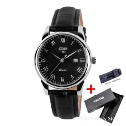 SKMEI 9058 Lovers Quartz Watch Love Witness Time Women Men Leather Strap Sports Waterproof Wristwatches Date Clock Reloj Hombre