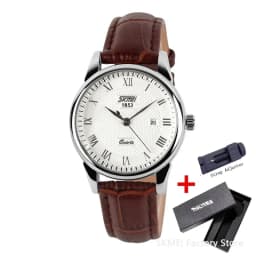SKMEI 9058 Lovers Quartz Watch Love Witness Time Women Men Leather Strap Sports Waterproof Wristwatches Date Clock Reloj Hombre