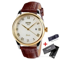 SKMEI 9058 Lovers Quartz Watch Love Witness Time Women Men Leather Strap Sports Waterproof Wristwatches Date Clock Reloj Hombre