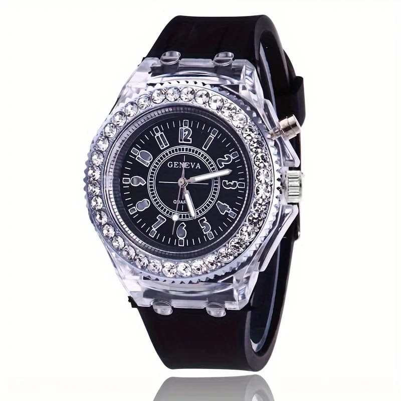 Luminous Electronic Watch For Students, Rhinestone Couple , New Year's Gift