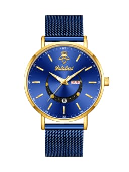 YaLaLuSi Stylish Men's and Women's Minimalist Casual Watches with Calendar and Smiley Face Design—Couple's Watches Reloj