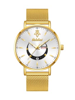 YaLaLuSi Stylish Men's and Women's Minimalist Casual Watches with Calendar and Smiley Face Design—Couple's Watches Reloj