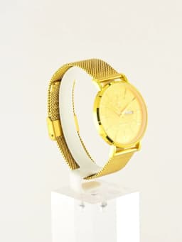 YaLaLuSi Stylish, Minimalist Unisex Watch with Date Display; Milanese Mesh Strap Couple’s Quartz Watch Reloj