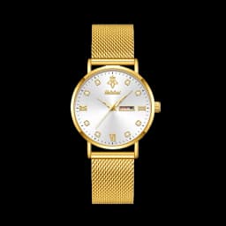 YaLaLuSi Fashionable Diamond-Set Roman Numeral Date Display Unisex Couple’s Quartz Wristwatch Reloj