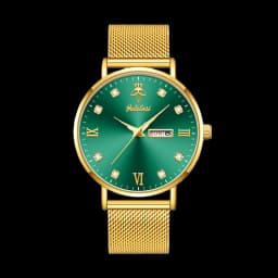 YaLaLuSi Fashionable Diamond-Set Roman Numeral Date Display Unisex Couple’s Quartz Wristwatch Reloj