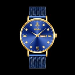 YaLaLuSi Fashionable Diamond-Set Roman Numeral Date Display Unisex Couple’s Quartz Wristwatch Reloj
