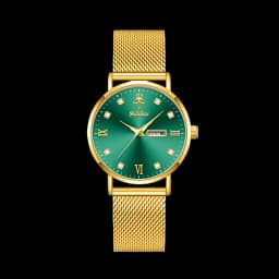 YaLaLuSi Fashionable Diamond-Set Roman Numeral Date Display Unisex Couple’s Quartz Wristwatch Reloj