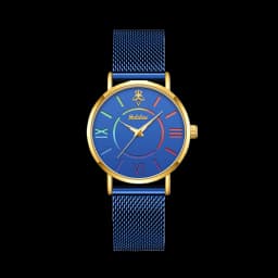 YaLaLuSi Rainbow Roman Numeral Men’s and Women’s Watches with Steel Straps – Quartz Wristwatches – Couples’ Watches – Gifts