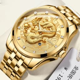 CHENXI Mens Business Luxury Full Steel Golden Quartz Watch Top Brand Waterproof Date Luminous Scratch-Proof Fashion Wristwatch