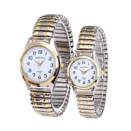 Fashion Couple Watches, a Pair of Casual Quartz Watches for Men and Women, Arabic Numerals, Elastic Strap Women's Wristwatch