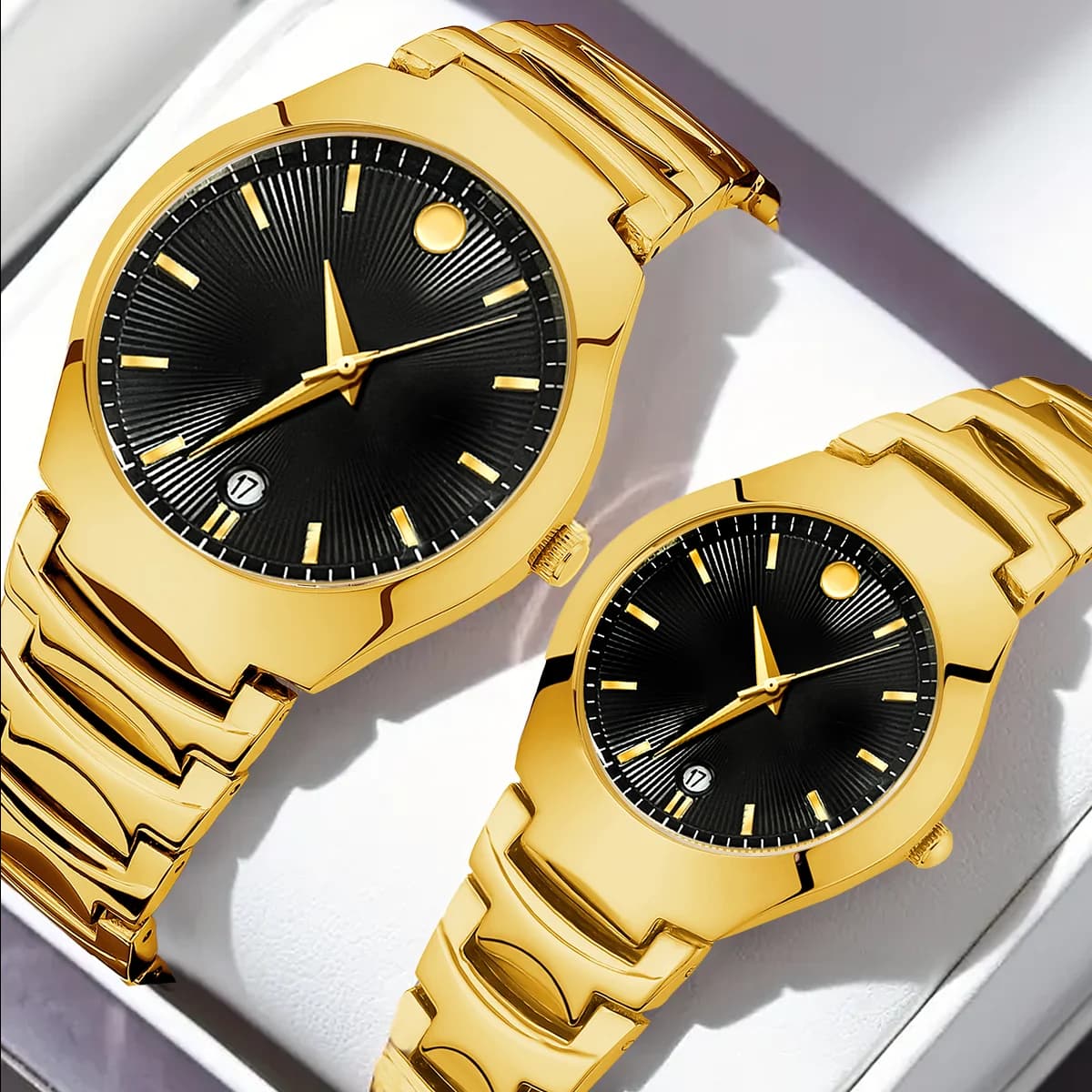 YaLaLuSi Stylish Minimalist Steel-Strap Bracelets for Men and Women Elegant Business Watches, Perfect as Gifts for Couples Reloj