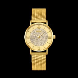 YaLaLuSi Fashionable Diamond-Set Dial Watches for Men and Women; Roman Numeral Mesh Strap Couple’s Watches Reloj