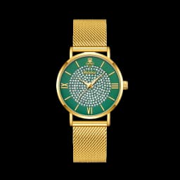 YaLaLuSi Fashionable Diamond-Set Dial Watches for Men and Women; Roman Numeral Mesh Strap Couple’s Watches Reloj