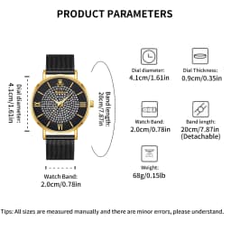 YaLaLuSi Fashionable Diamond-Set Dial Watches for Men and Women; Roman Numeral Mesh Strap Couple’s Watches Reloj