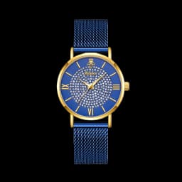 YaLaLuSi Fashionable Diamond-Set Dial Watches for Men and Women; Roman Numeral Mesh Strap Couple’s Watches Reloj