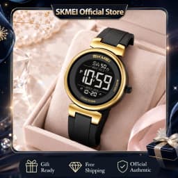 SKMEI 2633 Sports Digital Watches For Men Women 5Bar Waterproof Fashion Wristwatches EL Light Week Date Display Countdown Chrono