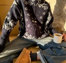 2026 Spring New Paisley Floral Print Knitted Cardigan Jacket Women Chic Long Sleeve Zipper Sweater Lady Casual Street Outerwear