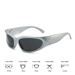 Y2k Classic Punk Wrap Around Vintage Sunglasses Women Men Luxury Brand Designer Sun Glasses Fashion Sport Eyewear Goggles