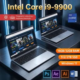 15.6" Global Ultra Slim Laptop Intel Core I9-9900 32Gb Ram 2Tb Ssd 1080P Fhd Windows 11 High-Performance Portable Notebook Computer