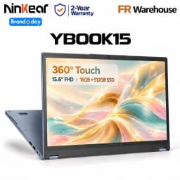 Ninkear YBook 15 Laptop 2 in 1 16GB RAM 512GB SSD 15.6 Inch Full HD Display AMD Ryzen 3 3250U Windows 11 Backlit Keyboard 360° Touchscreen 2 in 1 Convertible Notebook for Business Home Office Study and Everyday Multitasking