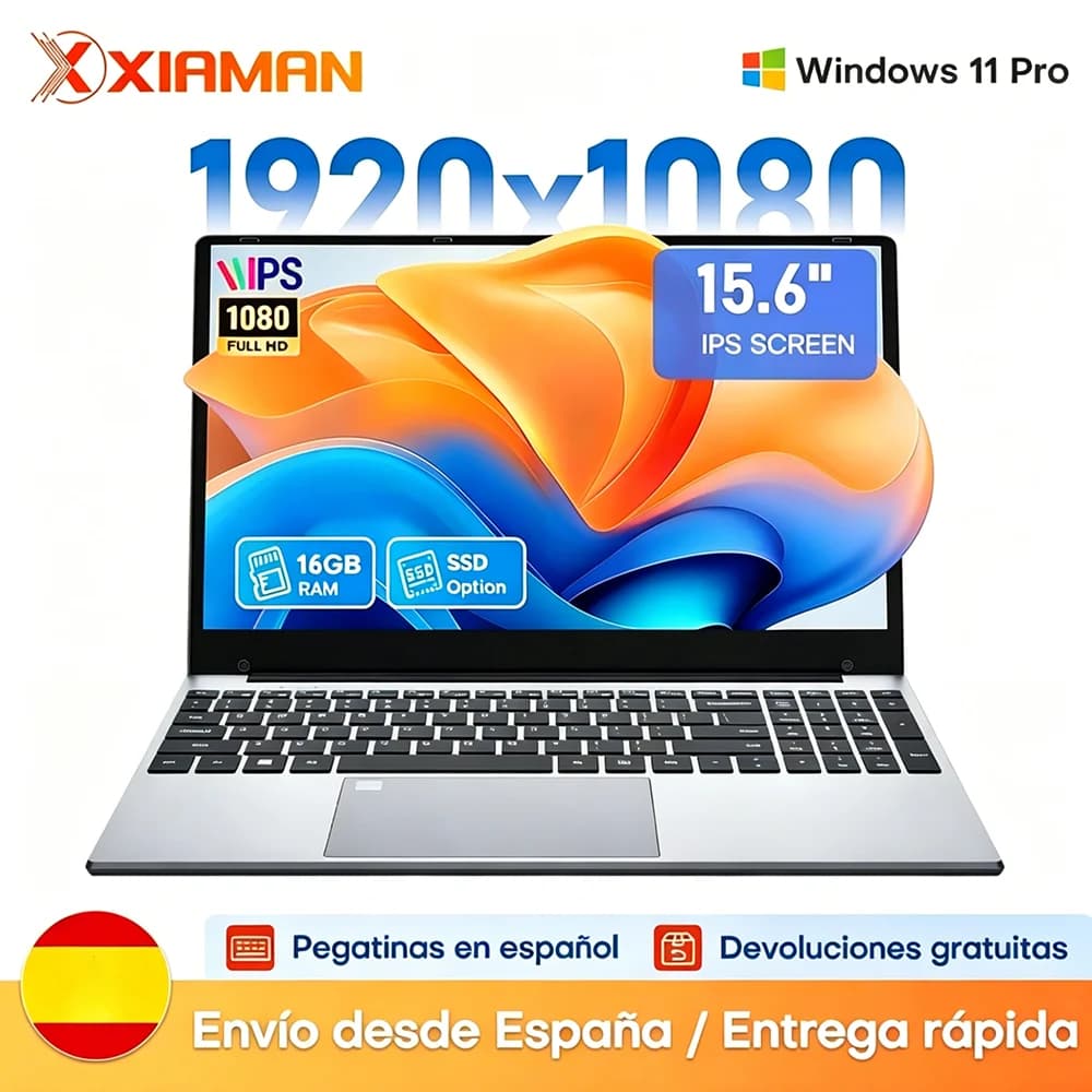 Xiaman 15.6" Intel Core I3 6006U/6100U Laptop Computer Windows 11 Pro Portable Notebook Pc Office Study Laptops with Fingerprint Unlock