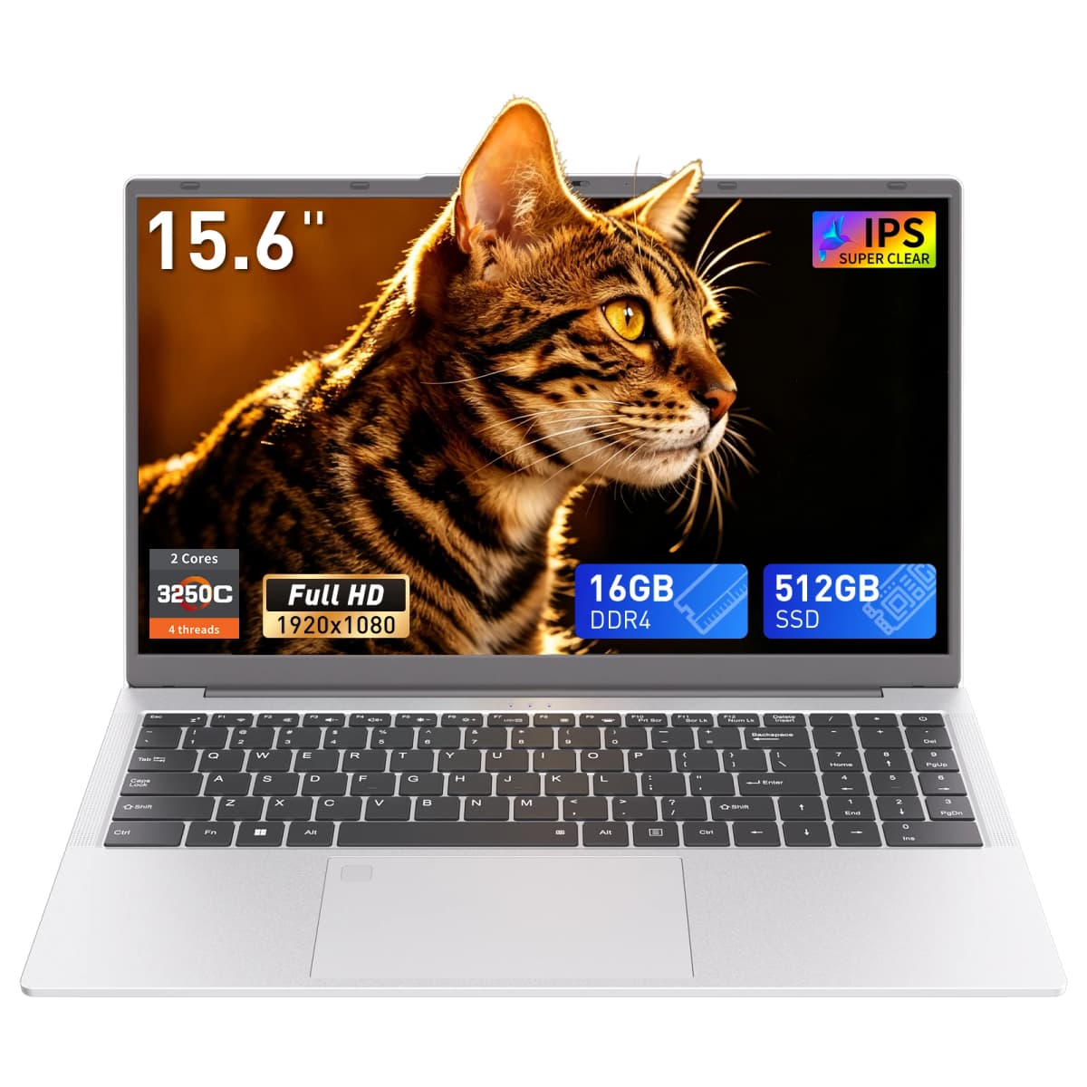 Notebook Pc, 15.6" Fhd Ips Laptop, Amd Ryzen 3 3250C, Max. 3.5Ghz 16Gb Ram 512Gb Nvme M.2 Ssd, Windows 11 Pro, Wi-Fi 6, Bluetooth 5.3, 2X Type-C, HDMI - Computer for Work & Study