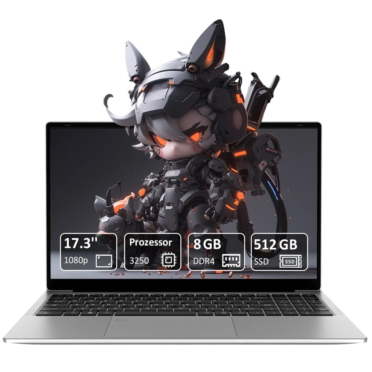 17.3" Fhd Ips Laptop with Amd Ryzen 3 3250C, 8Gb Ddr4, 512Gb Nvme Ssd, Windows 11 Pro, Wifi 6, and Bluetooth 5.3 - for Office & Study