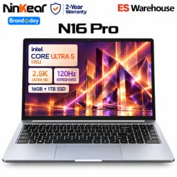 Ninkear N16 Pro AI Laptop 16 Inch 2.5K 120Hz Display Intel Core Ultra 5 115U 16GB LPDDR5 RAM 1TB SSD Windows 11,11 TOPS AI NPU WiFi 6 Fingerprint Reader for Business Home Office Study and Everyday Multitasking