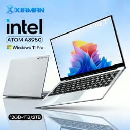 Xiaman 14.1" Windows 11 Pro Laptop Computer Intel Atom A3950 12GB RAM 1TB 2TB SSD Notebook PC 1920*1080P Office Study Laptops