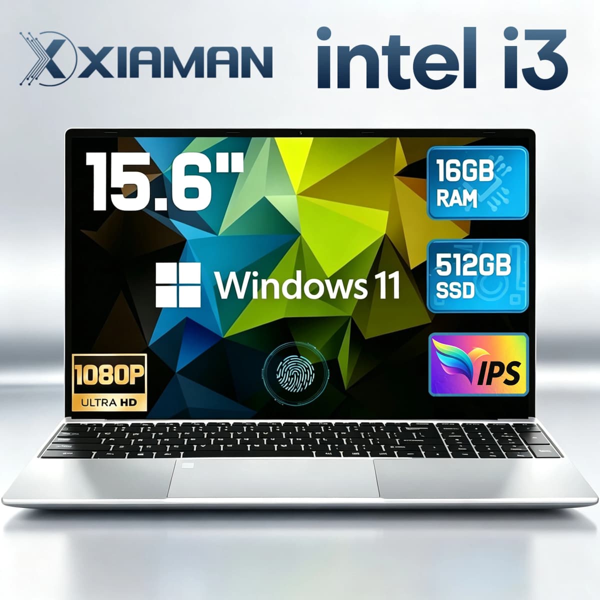 Xiaman 15.6 Intel Core I3 Laptop Computer Windows 11 Pro 16GB RAM 512GB SSD Portable Notebook Pc Office Study Laptops