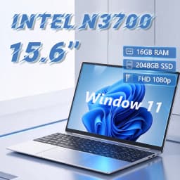 Intel N3700 15.6 Inch Ultra Slim Laptop 4 Core 4 Thread 1.6GHz 2.4GHz Turbo 16GB RAM 2TB SSD High Performance Notebook Gamer Pro