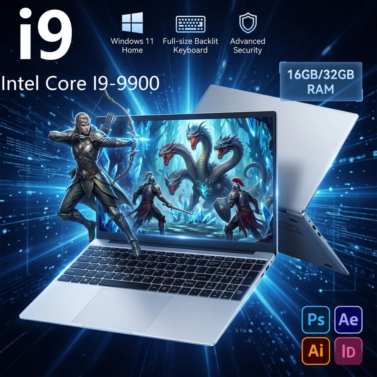 2026 Leno New 15.6" Ultra Slim Laptop Intel Core I9-9900 32Gb Ram 2Tb Ssd 1080P Fhd Windows 11 High-Performance Portable Notebook