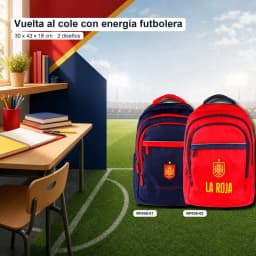 La Roja School Backpack Spanish National Football Team "La Roja", Official Licensed Product National team football backpack 43x30x18cm red and navy blue with compartments