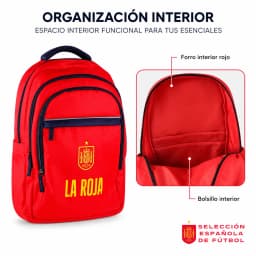 La Roja School Backpack Spanish National Football Team "La Roja", Official Licensed Product National team football backpack 43x30x18cm red and navy blue with compartments