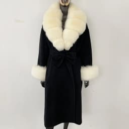 OFTBUY New Luxury Winter Clothes Outerwear Women Mid-Length 100% Wool Coat Real Fox Fur Collar Belted Wrap Woolen Jacket Female