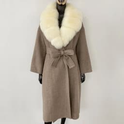 OFTBUY New Luxury Winter Clothes Outerwear Women Mid-Length 100% Wool Coat Real Fox Fur Collar Belted Wrap Woolen Jacket Female