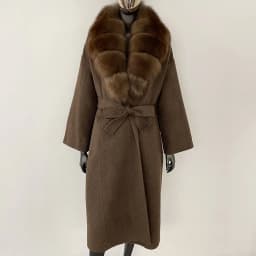 OFTBUY New Luxury Winter Clothes Outerwear Women Mid-Length 100% Wool Coat Real Fox Fur Collar Belted Wrap Woolen Jacket Female