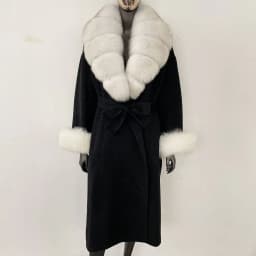OFTBUY New Luxury Winter Clothes Outerwear Women Mid-Length 100% Wool Coat Real Fox Fur Collar Belted Wrap Woolen Jacket Female